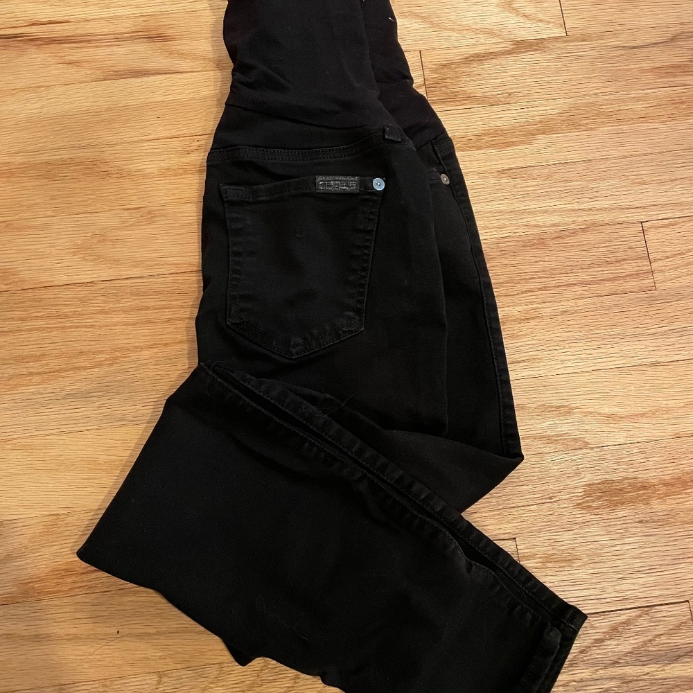 7 For All Mankind Black MATERNITY (Over Bump) Jeans  - Size 26